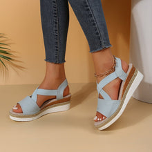 Charger l&#39;image dans la galerie, Libiyi Summer Flat Wedge Heel Fish Mouth Casual Women&#39;s Sandals - Libiyi