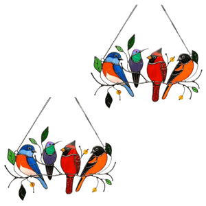 Birds Stained Glass Window Hangings - Libiyi