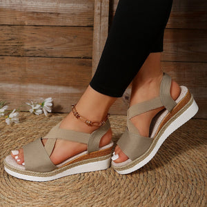 Libiyi Summer Flat Wedge Heel Fish Mouth Casual Women's Sandals - Libiyi