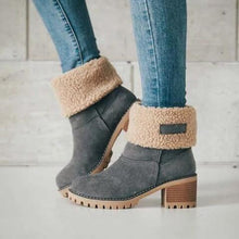 Cargar imagen en el visor de la galería, Women&#39;s Chunky Heel Round Toe Snow Boots - Keilini