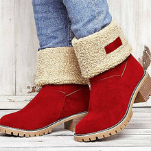 Cargar imagen en el visor de la galería, Women&#39;s Chunky Heel Round Toe Snow Boots - Keilini