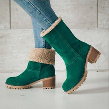 Cargar imagen en el visor de la galería, Women&#39;s Chunky Heel Round Toe Snow Boots - Keilini