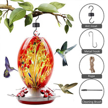 Charger l&#39;image dans la galerie, Hummingbird Feeder Hand Blown Glass