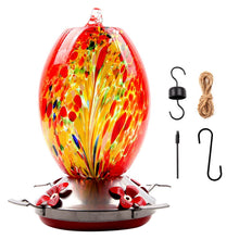 Carregar imagem no visualizador da galeria, Hummingbird Feeder Hand Blown Glass