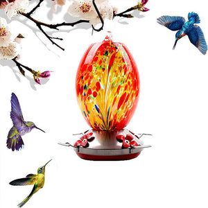 Hummingbird Feeder Hand Blown Glass