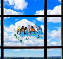 Cargar imagen en el visor de la galería, Birds Stained Glass Window Hangings - Libiyi