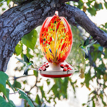 Carregar imagem no visualizador da galeria, Hummingbird Feeder Hand Blown Glass