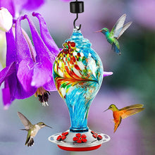 Cargar imagen en el visor de la galería, Hand Blown Glass Hummingbird Feeder - 25 Ounces - Libiyi