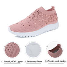 Laden Sie das Bild in den Galerie-Viewer, Libiyi Women&#39;s Crystal Breathable Slip-On Walking Shoes - Libiyi