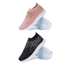 Cargar imagen en el visor de la galería, Libiyi Women&#39;s Crystal Breathable Slip-On Walking Shoes - Libiyi