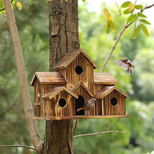 Cargar imagen en el visor de la galería, 6 Hole Handmade Bird House - GIFT FOR NATURE LOVERS - Libiyi