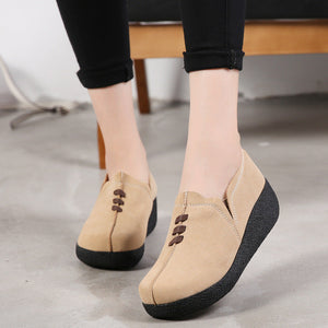 Libiyi Round toe fly woven mesh thick sole ladies casual shoes - Libiyi