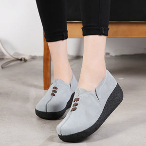 Libiyi Round toe fly woven mesh thick sole ladies casual shoes - Libiyi