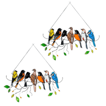 Load image into Gallery viewer, Birds Stained Glass Window Hangings - Libiyi