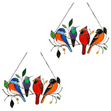 Load image into Gallery viewer, Birds Stained Glass Window Hangings - Libiyi