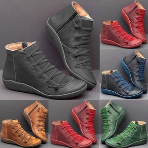 Vintage Strappy Ankle Boots for Women - Sursell