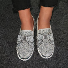 Charger l&#39;image dans la galerie, 👡Libiyi Women Shining Rhinestone Slip-on Loafers with Cute Bowknot - Libiyi