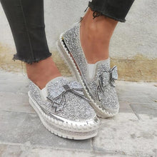 Charger l&#39;image dans la galerie, 👡Libiyi Women Shining Rhinestone Slip-on Loafers with Cute Bowknot - Libiyi