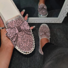 Cargar imagen en el visor de la galería, 👡Libiyi Women Shining Rhinestone Slip-on Loafers with Cute Bowknot - Libiyi