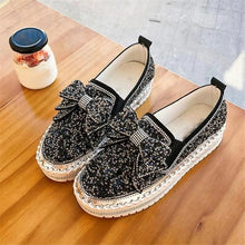 Cargar imagen en el visor de la galería, 👡Libiyi Women Shining Rhinestone Slip-on Loafers with Cute Bowknot - Libiyi