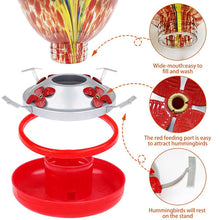 Cargar imagen en el visor de la galería, Hummingbird Feeder Hand Blown Glass