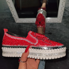 Carregar imagem no visualizador da galeria, 👡Libiyi Women Shining Rhinestone Slip-on Loafers with Cute Bowknot - Libiyi