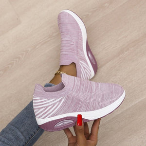 Women's low top fly woven casual sneakers - Libiyi