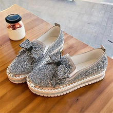 Charger l&#39;image dans la galerie, 👡Libiyi Women Shining Rhinestone Slip-on Loafers with Cute Bowknot - Libiyi