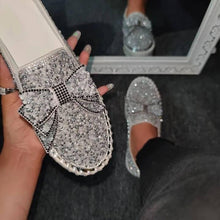 Cargar imagen en el visor de la galería, 👡Libiyi Women Shining Rhinestone Slip-on Loafers with Cute Bowknot - Libiyi