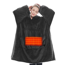 Cargar imagen en el visor de la galería, Heated Wearable Blanket Hoodie with Battery Pack - Keillini