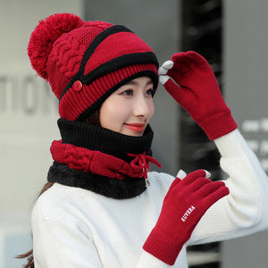 2022 New 3 in 1 Winter Beanie Set - Keillini