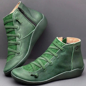 Vintage Strappy Ankle Boots for Women - Sursell