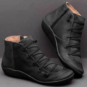 Vintage Strappy Ankle Boots for Women - Sursell