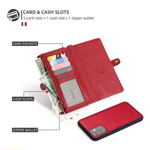 MEGSHI Magnetic 2-in-1 Detachable Leather Wallet Case For Samsung A Series - Libiyi