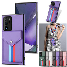 Charger l&#39;image dans la galerie, Lanyard Leather Wallet Card Holder Stand Phone Case For Samsung Galaxy - Libiyi