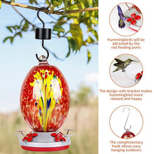 Cargar imagen en el visor de la galería, Hummingbird Feeder Hand Blown Glass