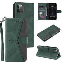 Laden Sie das Bild in den Galerie-Viewer, 2021 Splicing Leather Retro Protective Wallet Case For iPhone - Libiyi