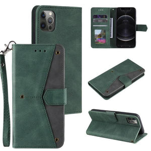 2021 Splicing Leather Retro Protective Wallet Case For iPhone - Libiyi