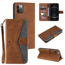 Load image into Gallery viewer, 2021 Splicing Leather Retro Protective Wallet Case For iPhone - Libiyi