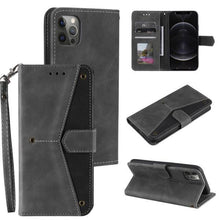 Carregar imagem no visualizador da galeria, 2021 Splicing Leather Retro Protective Wallet Case For iPhone - Libiyi