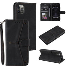 Charger l&#39;image dans la galerie, 2021 Splicing Leather Retro Protective Wallet Case For iPhone - Libiyi