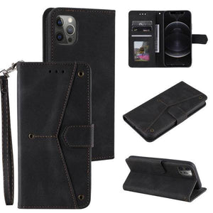 2021 Splicing Leather Retro Protective Wallet Case For iPhone - Libiyi