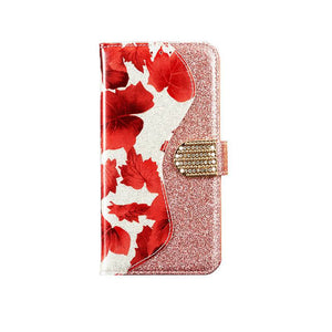 Leather Glitter Rhinestone Flip Case For Samsung A Series - Libiyi