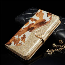 Cargar imagen en el visor de la galería, Leather Glitter Rhinestone Flip Case For Samsung - Libiyi