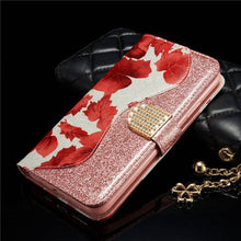 Cargar imagen en el visor de la galería, Leather Glitter Rhinestone Flip Case For Samsung - Libiyi