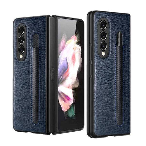 Luxury Business PU Leather Case for Samsung Galaxy Z Fold 3 5G with S Pen Holder - Libiyi