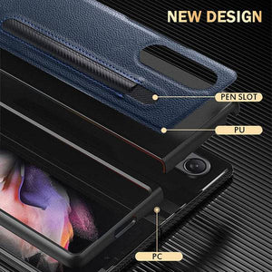 Luxury Business PU Leather Case for Samsung Galaxy Z Fold 3 5G with S Pen Holder - Libiyi