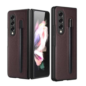 Luxury Business PU Leather Case for Samsung Galaxy Z Fold 3 5G with S Pen Holder - Libiyi