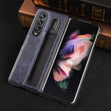 Laden Sie das Bild in den Galerie-Viewer, S Pen Slot Protective Leather Case for Samsung Galaxy Z Fold 3 5G - Libiyi