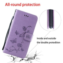 Load image into Gallery viewer, Imprint Butterfly Flower Leather Mobile Phone Case for iPhone - Libiyi